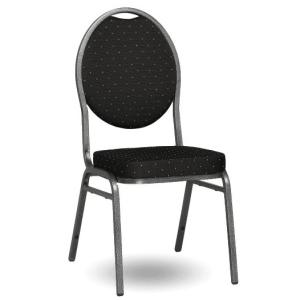 Banketová stolička Black Round, antracitový rám, látka čierna