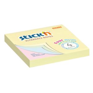 Samolepiaci bloček Stick’n Hopax Alternate, mix pastel, 76 x 76 mm