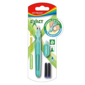 Plniace pero KEYROAD, ergonomické, 2 náplne zdarma, blister, mix farieb