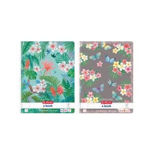 Blok poznámkový Herlitz Ladylike A4, 80 listov, linajkový, Džungľa a Motýľ