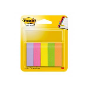 Záložky Post-it papierové, 15 x 50 mm, 100 lístkov, 5 bločkov/balenie