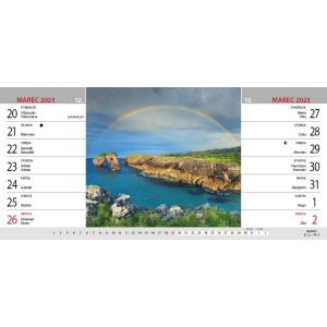 Stolový kalendár riadkový 29,7 x 13,8 cm - Svet