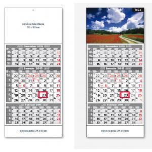 Plánovací kalendár ŠTANDARD 5-mesačný sivý - Obr.C