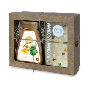 Darčeková kazeta s vianočným čajom a medom s limetou