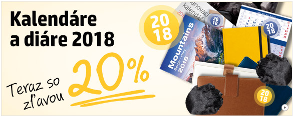 Kalendáre a diáre 2018 so zľavou 20 %!