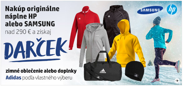 Nakúp tonery a atramentové náplne značky HP a Samsung v hodnote 290 € a vyber si oblečenie Adidas!