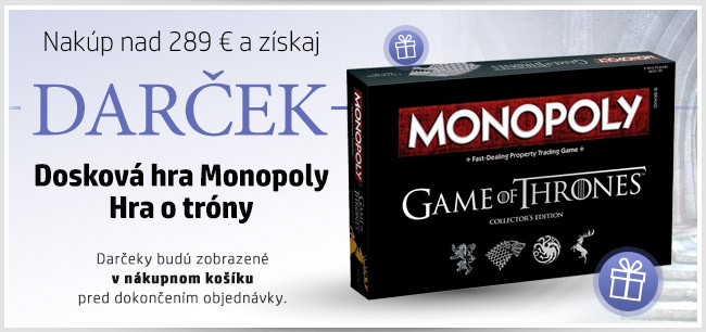 Nakúp nad 289 Eur a získaj darček! Dosková hra Monopoly Hra o tróny