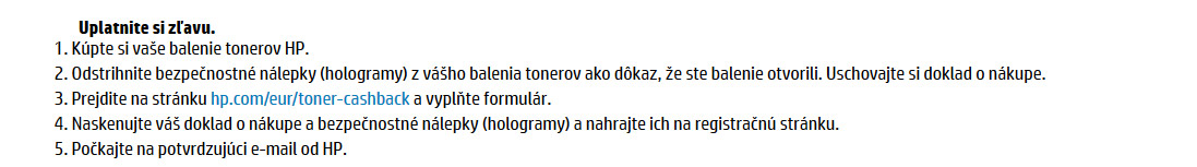 Zaregistrujte svoj nákup tonerov HP