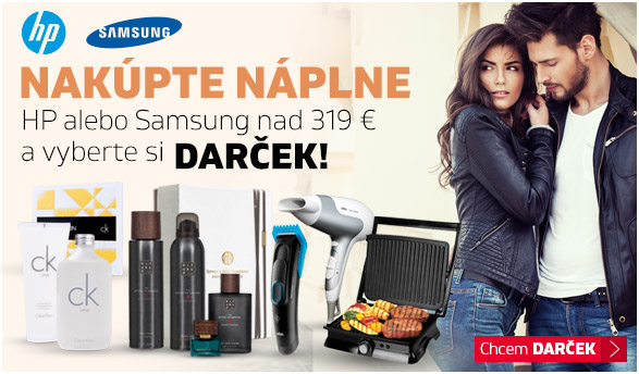 Nakúp tonery a atramentové náplne značky HP a Samsung v hodnote 319 Eur a vyber si darček zdarma!