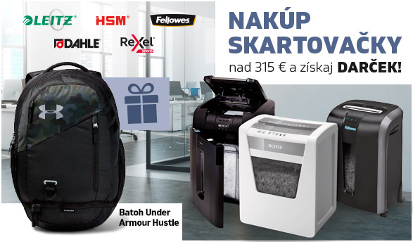 Nakúp skartovačky značky Fellowes, Rexel, HSM, Leitz a Dahle nad 315 € a získaj DARČEK!