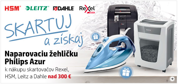 Nakup skartovačky značky Rexel, HSM, Leitz a Dahle nad 300 Eur a získaj DARČEK!