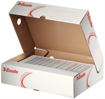 Archivačná škatuľa Esselte - 33,0 x 8,0 x 26,0 cm, horizontálna, biela