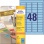 Etikety Avery odnímateľné 45,7x21,2 mm, modré 