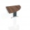 Doplnkový stôl Cross, pravý, 80x75,5x80 cm, orech/kov 