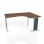 Pracovný stôl Flex, ergo, ľavý, 160x75,5x120 (80x60) cm, orech/kov 