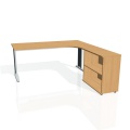 Písací stôl Hobis Flex FE 1800 H L - buk/kov