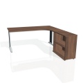 Písací stôl Hobis Flex FE 1800 H L - orech/kov