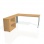 Pracovný stôl Flex, ergo, pravý, 180x75,5x200,0 (40x80) cm, buk/kov 