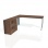 Pracovný stôl Flex, ergo, pravý, 180x75,5x200,0 (40x80) cm, orech/kov 