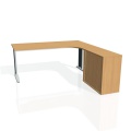 Písací stôl Hobis Flex FE 1800 HR L - buk/kov