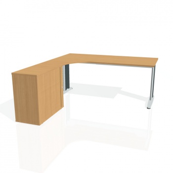 Písací stôl Hobis Flex FE 1800 HR P - buk/kov