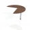 Doplnkový stôl Flex, pravý, 100,0x75,5x(60x60) cm, orech/kov 