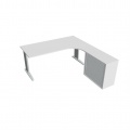 Písací stôl Hobis Flex FE 1800 HR L - biela/kov