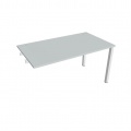 Písací stôl Hobis Uni US 1400 R - sivá/biela, pozdĺžne reťazenie