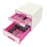 Zásuvkový box Leitz WOW, 4 zásuvky, biely/ružový