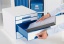Zásuvkový box Leitz WOW, 4 zásuvky, biely/modrý