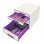 Zásuvkový box Leitz WOW, 4 zásuvky, biely/purpurový