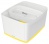 Úložný box s vekom Leitz MyBox - veľ. L, biela/žltá