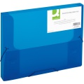 Box na spisy Q-Connect s gumičkou - A4, 2,5 cm, transparentne modrá 2,5cm