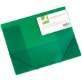 Box na spisy Q-Connect s gumičkou - A4, 3 cm, transparentne zelená