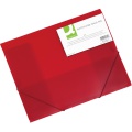 Box na spisy Q-Connect s gumičkou - A4, 3 cm, transparentne červená
