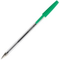 Guľočkové pero Q-Connect - priehľadné telo, zelené
