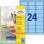 Etikety Avery odnímateľné 63,5x33,9 mm, modré 