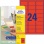 Etikety Avery odnímateľné 63,5x33,9 mm, červené 