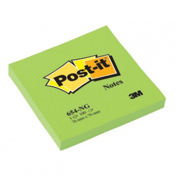 Bloček Post-it 76x76 neón zelený