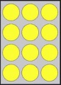 Etikety farebné priemer 60mm APLI A4 20 hárkov fluo žlté