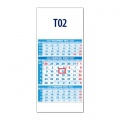 Plánovací kalendár nástenný ŠTANDARD trojmesačný modrý - Pril.laša 2023