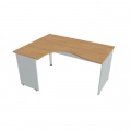 Pracovný stôl Gate, ergo, pravý, 160x75,5x120 cm, dub/sivá