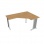 Pracovný stôl Flex, ergo, ľavý, 160x75,5x120 (60x60) cm, dub/kov