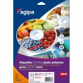 Etikety univerzálne na CD/DVD priemer 114mm Agipa 100 hárkov 