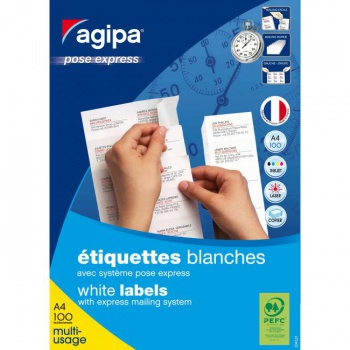 Etikety univerzálne 105x37mm Express Agipa A4 100 hárkov 