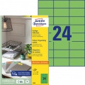 Etikety farebné 70x37mm Avery A4 100 hárkov zelené 