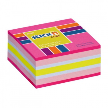 Samolepiaci bloček Stick&#39;n Hopax mini, 51x51 mm, ružový mix 