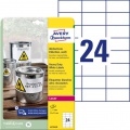 Etikety polyesterové veľmi odolné 70x37mm Avery A4 biele 20 hárkov 