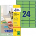 Etikety Avery odnímateľné 63,5x33,9 mm, zelené 
