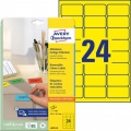 Etikety Avery odnímateľné 63,5x33,9 mm, žlté 